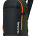 Dakine Heli 2.0 Pro Pack 26L in Rosin, front three-quarter view of the dark olive pack with bright orange zip trim and Dakine logo