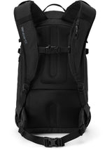 Dakine Heli 2.0 Pro Pack 26L in Black, back view showing the padded shoulder straps, sternum strap, mesh back panel and hip belt